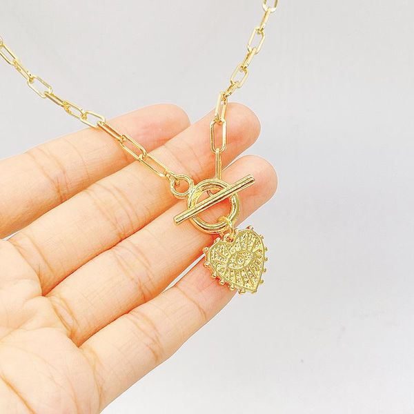 pendant necklaces evil eye heart shaped for women stainless steel gold paperclip chain ot buckle choker necklace hip hop jewelry, Silver
pendant necklaces evil eye heart shaped for women stainless steel gold paperclip chain ot buckle choker necklace hip hop jewelry, Silver