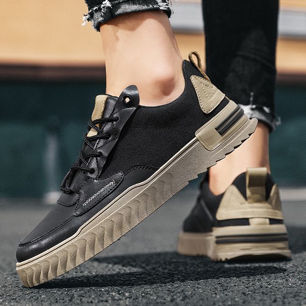 2021 four seasons korean version fashion leisure simple wear thick soled board trend men's sho, Black
2021 four seasons korean version fashion leisure simple wear thick soled board trend men's sho, Black