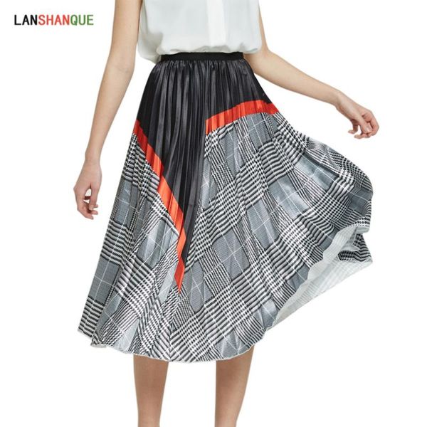 skirts elegant style europen color matching plaid pleated skirt high street mid-calf empire striped women, Black
skirts elegant style europen color matching plaid pleated skirt high street mid-calf empire striped women, Black