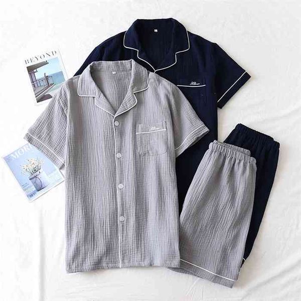 japanese summer couple suit cotton crepe ladies solid color simple short-sleeved shirt shorts pajamas mens home service, Black;red
japanese summer couple suit cotton crepe ladies solid color simple short-sleeved shirt shorts pajamas mens home service, Black;red