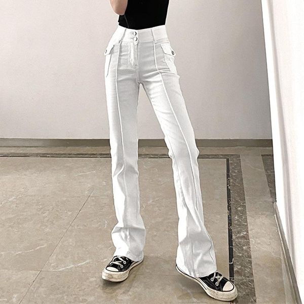 women's pants & capris solid dropped waist flare 2021 spring buttons pocket zippers long trousers female club streetwear lady, Black;white
women's pants & capris solid dropped waist flare 2021 spring buttons pocket zippers long trousers female club streetwear lady, Black;white