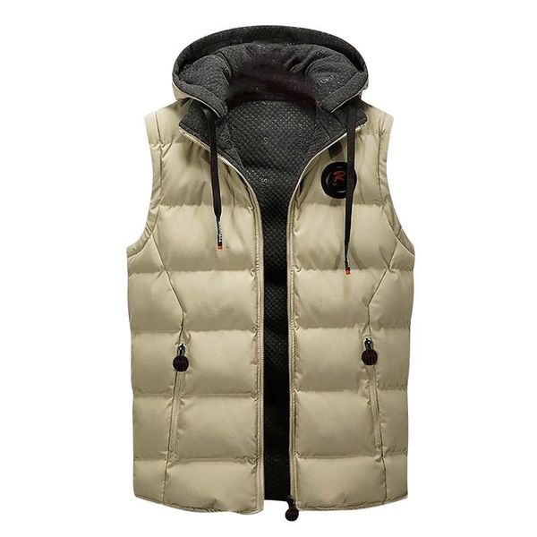 men's vests warm vest for men autum winter down cotton jacket mens sleeveless hooded outwear coat solid color chaleco hombre, Black;white
men's vests warm vest for men autum winter down cotton jacket mens sleeveless hooded outwear coat solid color chaleco hombre, Black;white