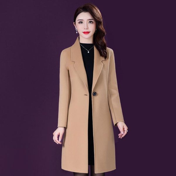 women's wool & blends woolen coat autumn and winter style artificial nizi mid-length, Black
women's wool & blends woolen coat autumn and winter style artificial nizi mid-length, Black