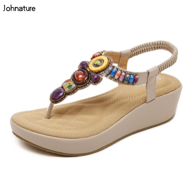 dress shoes johnature casual elastic band solid 2021 summer platform sandals ethnic string bead back strap wedges crystal women, Black
dress shoes johnature casual elastic band solid 2021 summer platform sandals ethnic string bead back strap wedges crystal women, Black