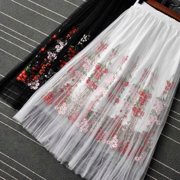 skirts korean version embroidery floral summer mesh lace long women jupe femme high waist casual beach pleated skirt 045q, Black
skirts korean version embroidery floral summer mesh lace long women jupe femme high waist casual beach pleated skirt 045q, Black