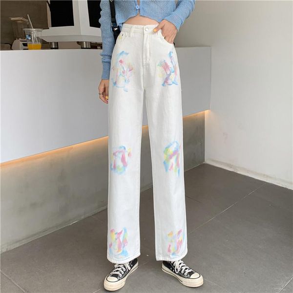women's jeans women trousers cotton loose high waist wide leg pants vintage color tie dye graffiti print straight cowboy female, Blue
women's jeans women trousers cotton loose high waist wide leg pants vintage color tie dye graffiti print straight cowboy female, Blue