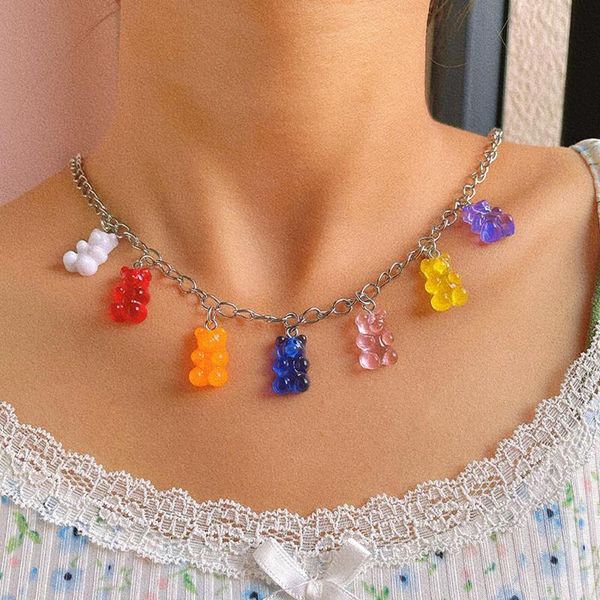 chains trendy transparent colorful gummy bear chain necklace for women gold silver color cartoon bears metal clavicle jewelry
chains trendy transparent colorful gummy bear chain necklace for women gold silver color cartoon bears metal clavicle jewelry