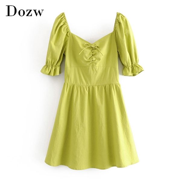 sweet a line summer green mini dress women ruffle short sleeve cotton linen ladies v neck solid casual es 210515, Black;gray
sweet a line summer green mini dress women ruffle short sleeve cotton linen ladies v neck solid casual es 210515, Black;gray