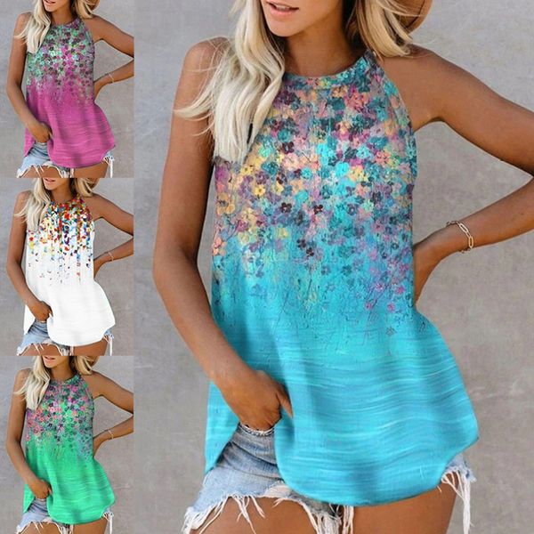 2021 european and american summer new women's round neck printed vest sleeveless t-shirt, White
2021 european and american summer new women's round neck printed vest sleeveless t-shirt, White