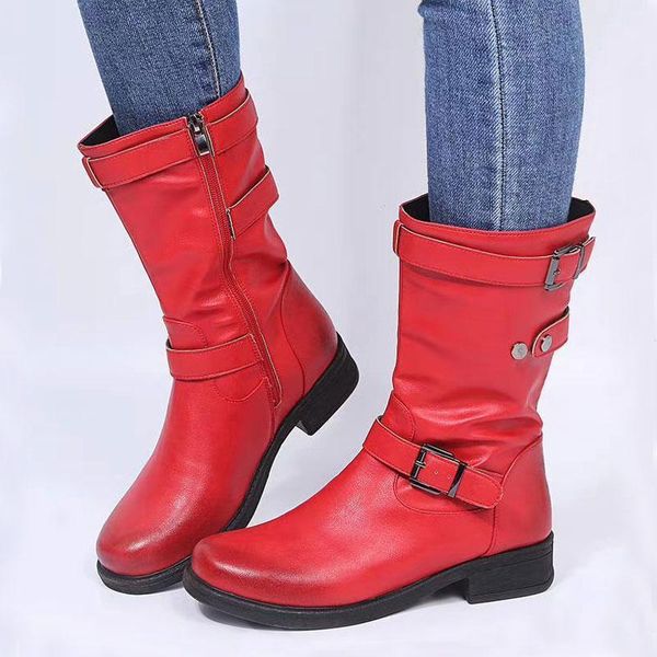 boots women flat pu zipper female buckle mid-calf 2021 autumn winter woman low square heel shoes black gray big size 431
boots women flat pu zipper female buckle mid-calf 2021 autumn winter woman low square heel shoes black gray big size 431