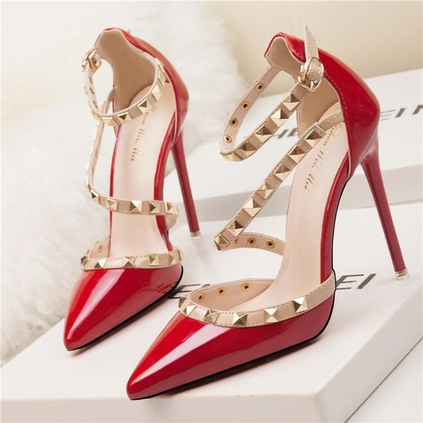 dress shoes 2021 women summer gladiator 10cm high heels rivets sandals nude burgundy wedding pumps female footwear valentine quality, Black
dress shoes 2021 women summer gladiator 10cm high heels rivets sandals nude burgundy wedding pumps female footwear valentine quality, Black