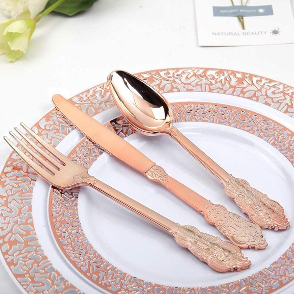 disposable dinnerware 75-300pcs gold plastic silverware rose golden cutlery wedding party set birthday christmas decoration
disposable dinnerware 75-300pcs gold plastic silverware rose golden cutlery wedding party set birthday christmas decoration