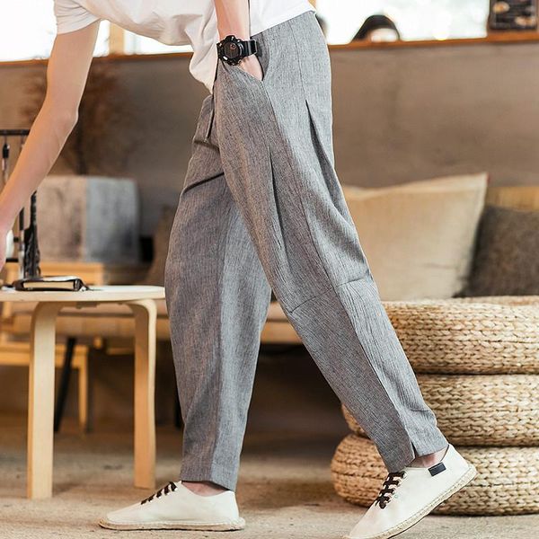 men's pants summer chinese style men thin casual cargo retro linen loose small foot large cotton streetwear joggers overalls trousers, Black
men's pants summer chinese style men thin casual cargo retro linen loose small foot large cotton streetwear joggers overalls trousers, Black