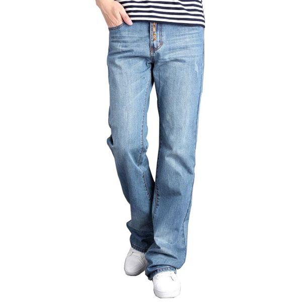 spring autumn slim fit pants homme business casual bell bottom trousers men's jeans, Blue
spring autumn slim fit pants homme business casual bell bottom trousers men's jeans, Blue