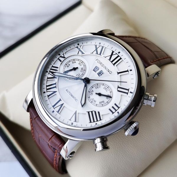 wristwatches watch men fashion sport automatic self-wind mechanical clock mens luxury leather military waterproof relogio masculino, Slivery;brown
wristwatches watch men fashion sport automatic self-wind mechanical clock mens luxury leather military waterproof relogio masculino, Slivery;brown