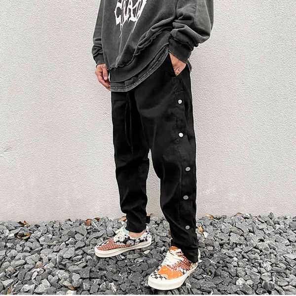 suede side button baggy pants mens high street drawstring straight loose casual trousers oversize solid men track pants, Black
suede side button baggy pants mens high street drawstring straight loose casual trousers oversize solid men track pants, Black