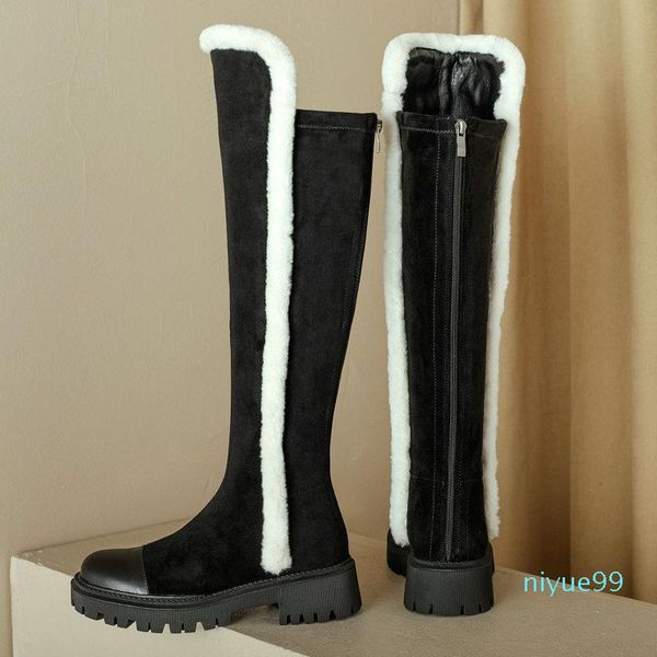 boots 2022 arrive winter keep warm over the knee snow square heels round toe patchwork genuine leather shoes, Black
boots 2022 arrive winter keep warm over the knee snow square heels round toe patchwork genuine leather shoes, Black