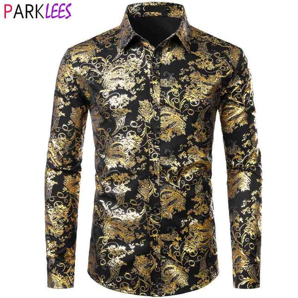 luxury gold paisley shiny print mens dress shirts long sleeve casual button down men wedding party banquet floral shirt chemise 210522, White;black
luxury gold paisley shiny print mens dress shirts long sleeve casual button down men wedding party banquet floral shirt chemise 210522, White;black