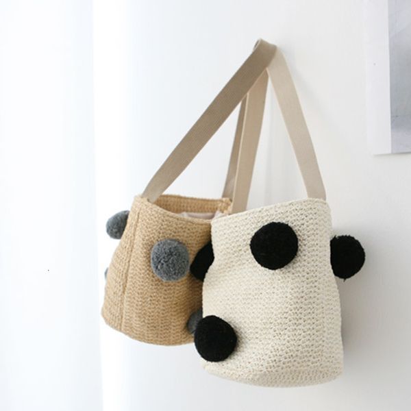 rattan capacity designer wicker single shoulder wool hand ball women's beach woven straw bag, Black;red
rattan capacity designer wicker single shoulder wool hand ball women's beach woven straw bag, Black;red