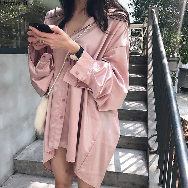 women's blouses & shirts pink blue black purple bright glitter silky long blouse harajuku streetwear korean women shirt fashion dre, White
women's blouses & shirts pink blue black purple bright glitter silky long blouse harajuku streetwear korean women shirt fashion dre, White