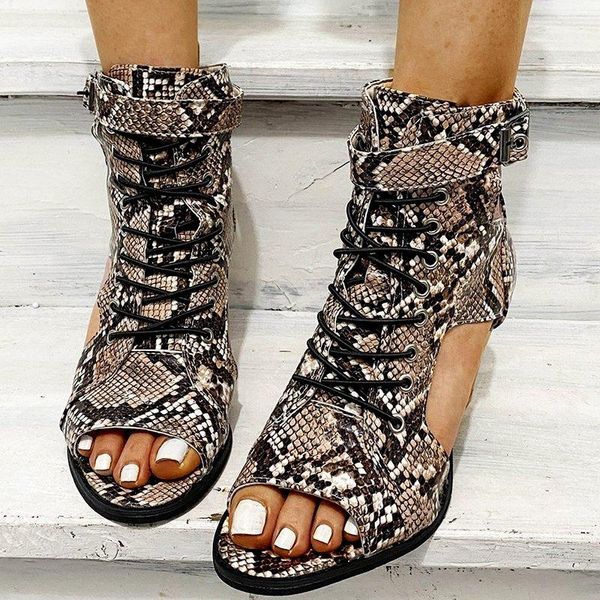 sandals 2021snake printed summer female square heel ankle strap fashion lace up gladiator women shoes peep toe thick high heels, Black
sandals 2021snake printed summer female square heel ankle strap fashion lace up gladiator women shoes peep toe thick high heels, Black