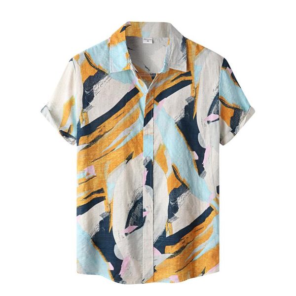 men's casual shirts fashion shirt camisas beach print short sleeve button vintage turn-down collar for men clothing, White;black
men's casual shirts fashion shirt camisas beach print short sleeve button vintage turn-down collar for men clothing, White;black