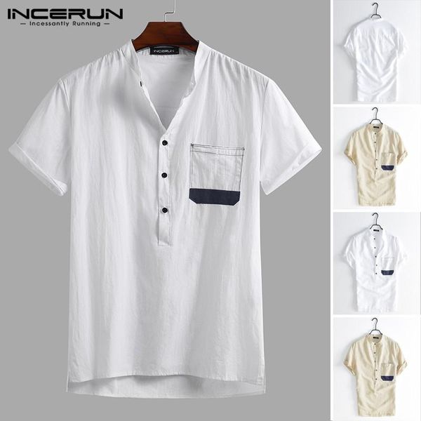 men's casual shirts 2021 summer man vintage loose patchwork men solid color shirt short sleeve stand collar blusas streetwear 3xl, White;black
men's casual shirts 2021 summer man vintage loose patchwork men solid color shirt short sleeve stand collar blusas streetwear 3xl, White;black