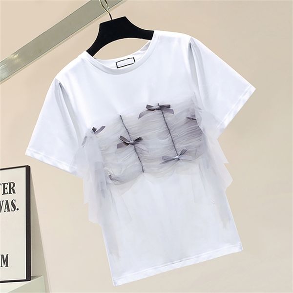 women's t-shirt fashion patchwork mesh bow short sleeve cotton t shirts women korean style o-neck straight baggy loose white black
women's t-shirt fashion patchwork mesh bow short sleeve cotton t shirts women korean style o-neck straight baggy loose white black