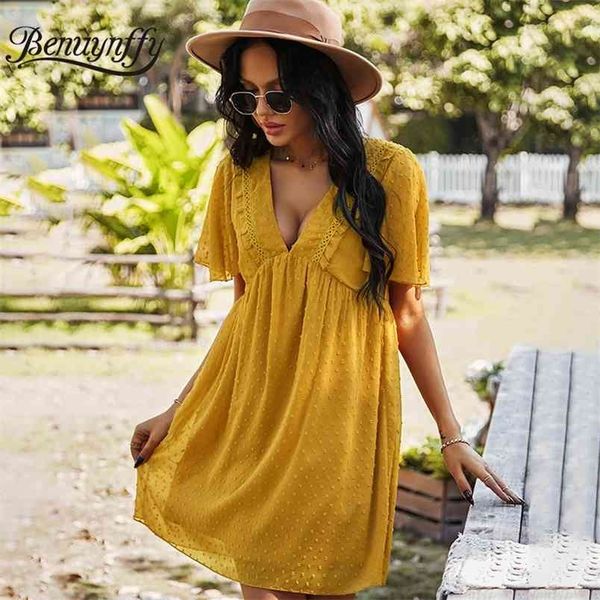 deep v neck swiss dot summer dresses women holiday boho casual butterfly sleeve female loose mini dress 210510, Black;gray
deep v neck swiss dot summer dresses women holiday boho casual butterfly sleeve female loose mini dress 210510, Black;gray