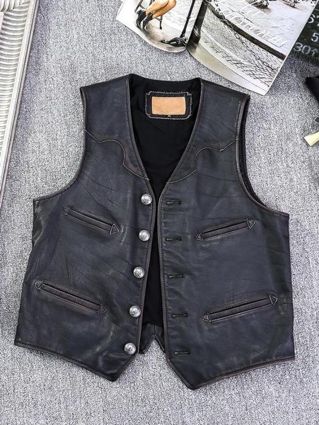 men's leather & faux american do old locomotive sleeveless garment vest men tank core water cowhidemen's, Black
men's leather & faux american do old locomotive sleeveless garment vest men tank core water cowhidemen's, Black