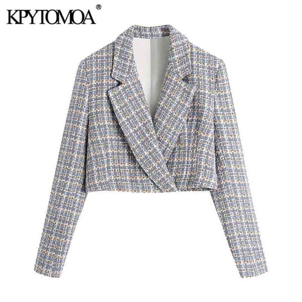 women fashion hidden button tweed cropped blazer coat vintage long sleeve female outerwear chic veste femme 210421, White;black
women fashion hidden button tweed cropped blazer coat vintage long sleeve female outerwear chic veste femme 210421, White;black