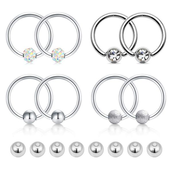 other captive bead nose rings hoop stainless steel silver 16g septum lip helix cartilage earring piercing with replacement balls, Slivery;golden
other captive bead nose rings hoop stainless steel silver 16g septum lip helix cartilage earring piercing with replacement balls, Slivery;golden