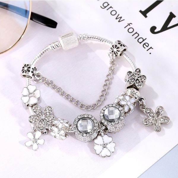 16-21cm charm bracelet 925 silver murano glass beads fit pandora european bracelets five petals flower white enamel pendant charm bead acces, Black
16-21cm charm bracelet 925 silver murano glass beads fit pandora european bracelets five petals flower white enamel pendant charm bead acces, Black