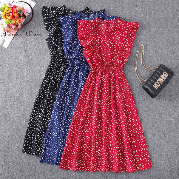 women summer polka dot chiffon dress short sleeve party sweet slim a-line casual elastic waist elegant midi dresses robe femme 210510, Black;gray
women summer polka dot chiffon dress short sleeve party sweet slim a-line casual elastic waist elegant midi dresses robe femme 210510, Black;gray