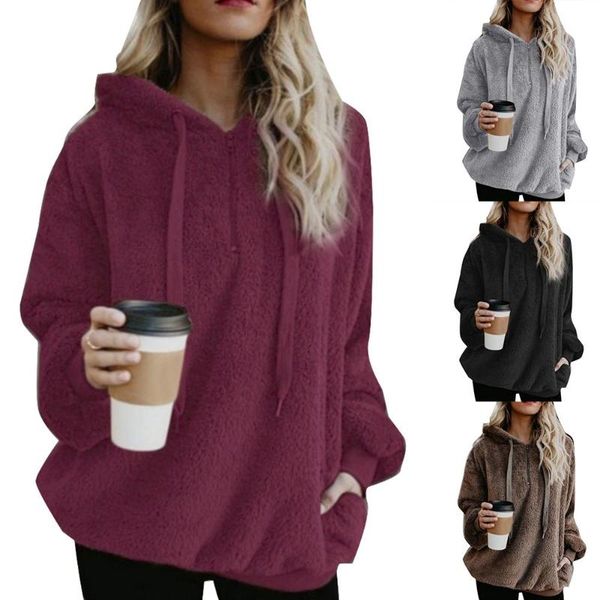women's hoodies & sweatshirts plus size winter solid color 1/4 zip up fluffy women hooded sweatshirt autumn and casual warm jacket, Black
women's hoodies & sweatshirts plus size winter solid color 1/4 zip up fluffy women hooded sweatshirt autumn and casual warm jacket, Black