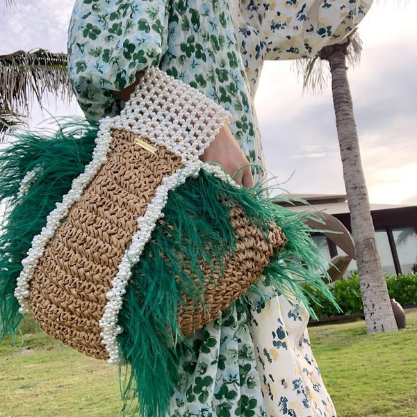 bag parts & accessories handmade peacock green ostrich hair pearl natural grass weave summer beach bags 2021 holiday women straw woven handb, Black
bag parts & accessories handmade peacock green ostrich hair pearl natural grass weave summer beach bags 2021 holiday women straw woven handb, Black
