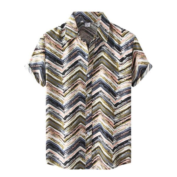 men's casual shirts beach wave striped printing hawaiian shirt for men loose short sleeve turn down collar social harajuku chemise top, White;black
men's casual shirts beach wave striped printing hawaiian shirt for men loose short sleeve turn down collar social harajuku chemise top, White;black