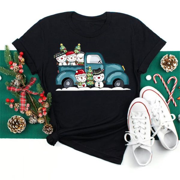women's t-shirt christmas cute snowman and fashion truck print happy year casucal loose women harajuku black pink white clothes
women's t-shirt christmas cute snowman and fashion truck print happy year casucal loose women harajuku black pink white clothes