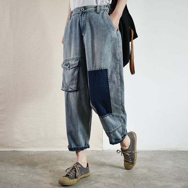 women's jeans women autumn large size retro loose elastic waist all-match denim pants ladies 2021 casual pocket panelled trousers, Blue
women's jeans women autumn large size retro loose elastic waist all-match denim pants ladies 2021 casual pocket panelled trousers, Blue