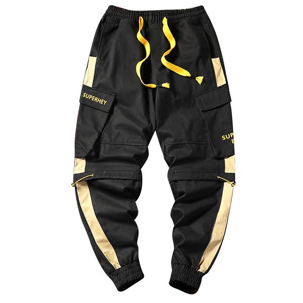men's pants spring man fashion streetwear joggers trousers casual long men hip hop elastic waist cargo 4m7l, Black
men's pants spring man fashion streetwear joggers trousers casual long men hip hop elastic waist cargo 4m7l, Black