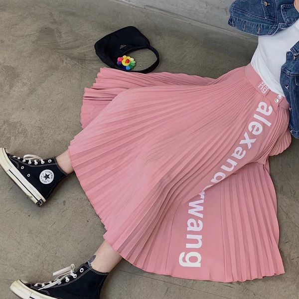 brand summer candy color 21ss new waist letter embroidery pleated skirt letter print dress, Black
brand summer candy color 21ss new waist letter embroidery pleated skirt letter print dress, Black