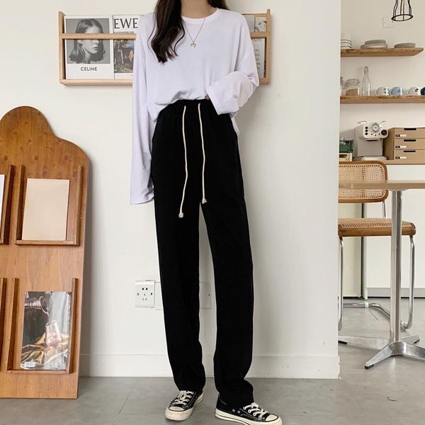 women's pants & capris real s cost-effective wide-leg for women high waist drooping show, Black;white
women's pants & capris real s cost-effective wide-leg for women high waist drooping show, Black;white