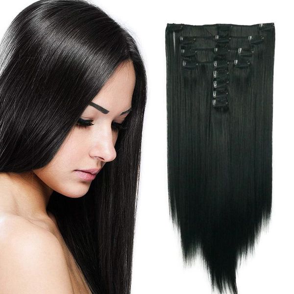 synthetic wigs strongbeauty 20inches long straight full head hair clip in 8pcs 190g colour choices, Black
synthetic wigs strongbeauty 20inches long straight full head hair clip in 8pcs 190g colour choices, Black