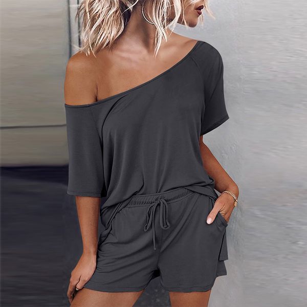 women's sleepwear solid color home suit lace up short sleeve basic pajamas spring and summer, Black;red
women's sleepwear solid color home suit lace up short sleeve basic pajamas spring and summer, Black;red