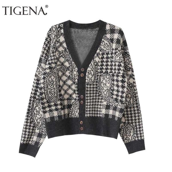 women's knits & tees tigena vintage cardigan women spring geometric print button down long sleeve knitted jacker coat korean sweater fe, White
women's knits & tees tigena vintage cardigan women spring geometric print button down long sleeve knitted jacker coat korean sweater fe, White