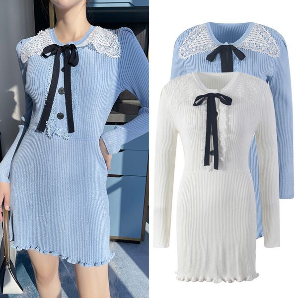 casual dresses design of knitted or crocheted sweatshirt women's minidress white blue sleeve long bow sweet robes vintage dress korean, Black;gray
casual dresses design of knitted or crocheted sweatshirt women's minidress white blue sleeve long bow sweet robes vintage dress korean, Black;gray