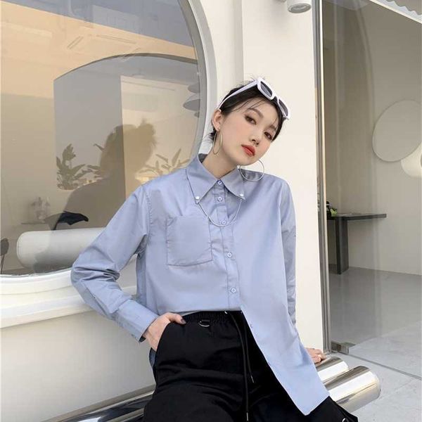 women's two piece pants blue grey designer embroidered blouse women long sleeve button up collared shirt fashion spring bs2i, White
women's two piece pants blue grey designer embroidered blouse women long sleeve button up collared shirt fashion spring bs2i, White