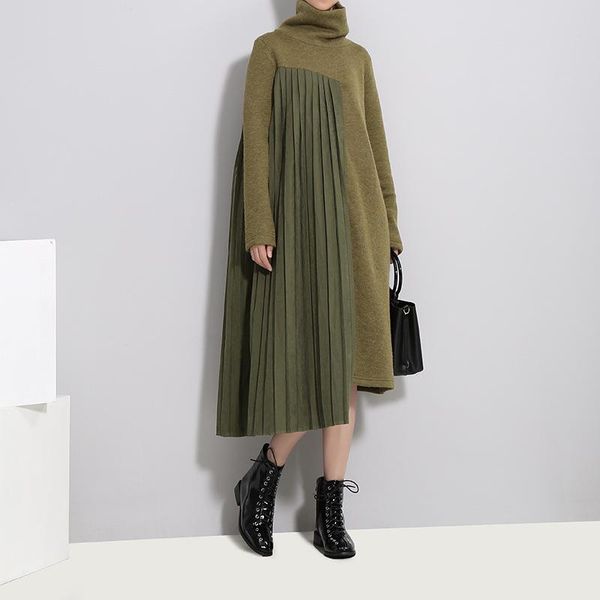 autumn winter women large size thicken turtleneck knitting dress plus long stitching willon green vestido de mujer casual dresses, Black;gray
autumn winter women large size thicken turtleneck knitting dress plus long stitching willon green vestido de mujer casual dresses, Black;gray