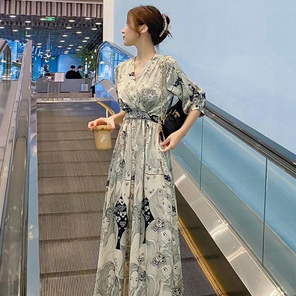 casual dresses french retro oil painting style dress v-neck printed chiffon long skirt female mid-length elegant five-point sleeve a-line, Black;gray
casual dresses french retro oil painting style dress v-neck printed chiffon long skirt female mid-length elegant five-point sleeve a-line, Black;gray