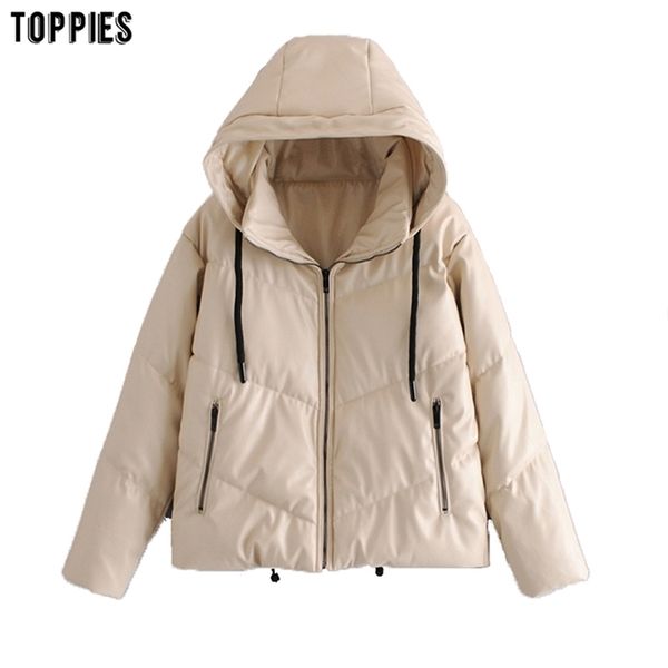 winter faux leather jacket women bubble coat hooded outfits thicker warm padded clothes 210421, Black
winter faux leather jacket women bubble coat hooded outfits thicker warm padded clothes 210421, Black